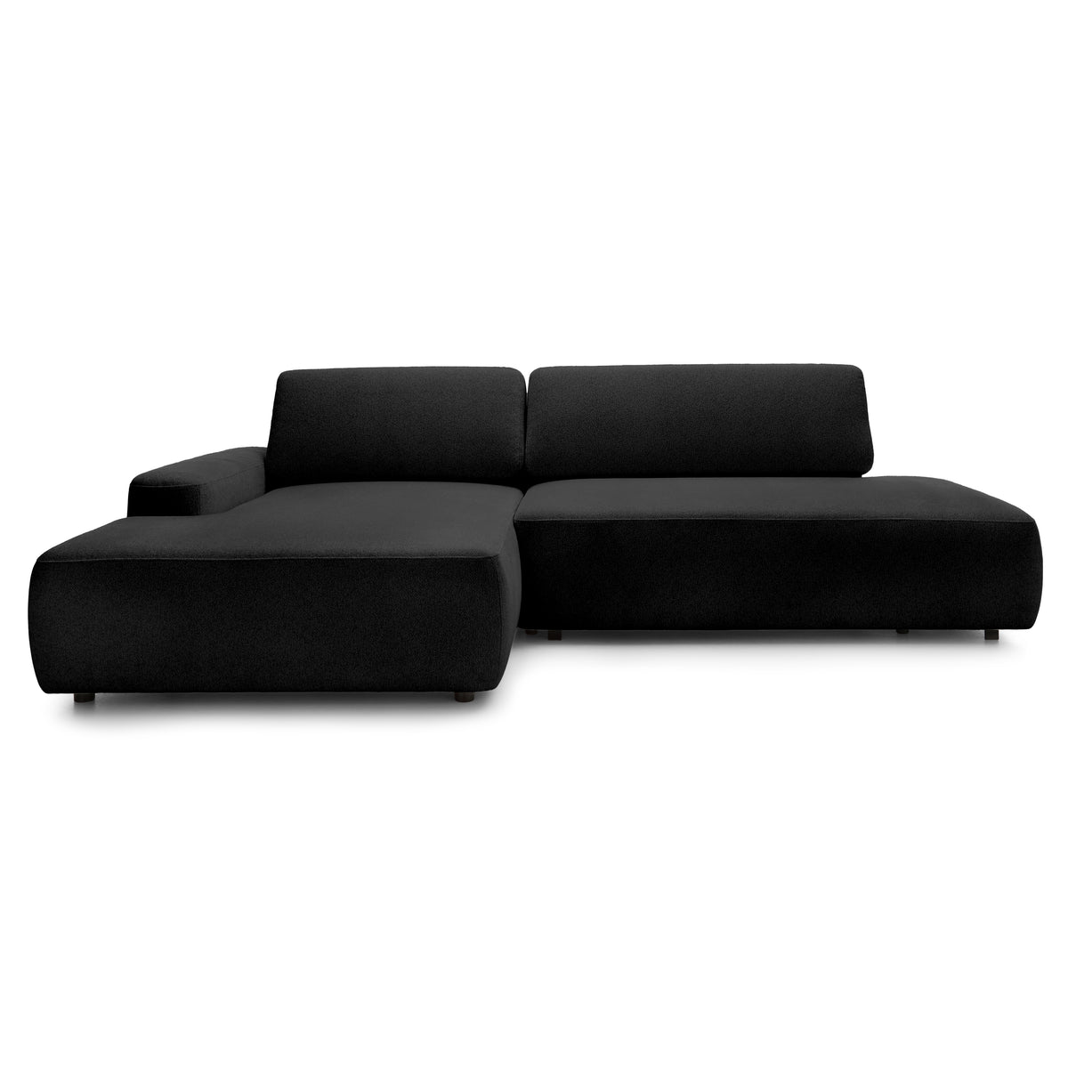 Bamby 4 Seater Corner Sofa Bed 125x210, Japandi Style – Left-hand, Night Black (RAVEN 18)