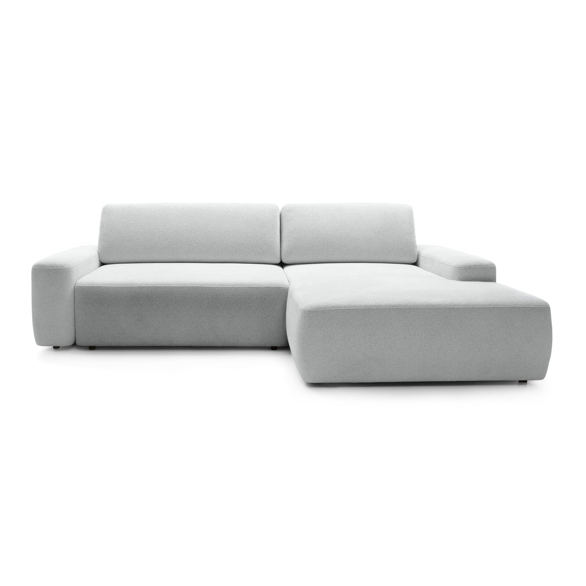 Bamby 3 Seater Corner Sofa Bed 125x210, Modern Style – Right-hand, Silvery Mist (RAVEN 22)