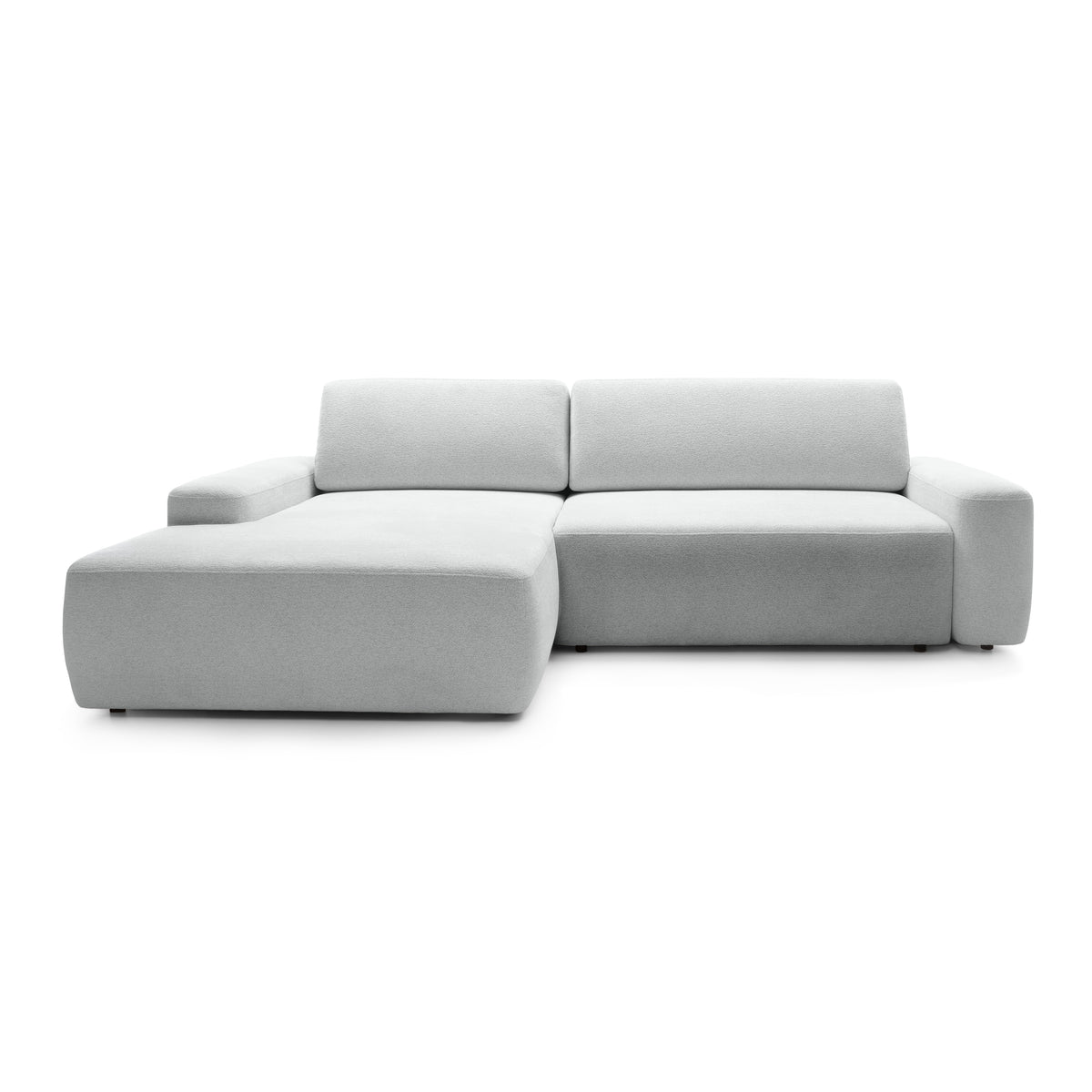 Bamby 3 Seater Corner Sofa Bed 125x210, Modern Style – Left-hand, Silvery Mist (RAVEN 22)