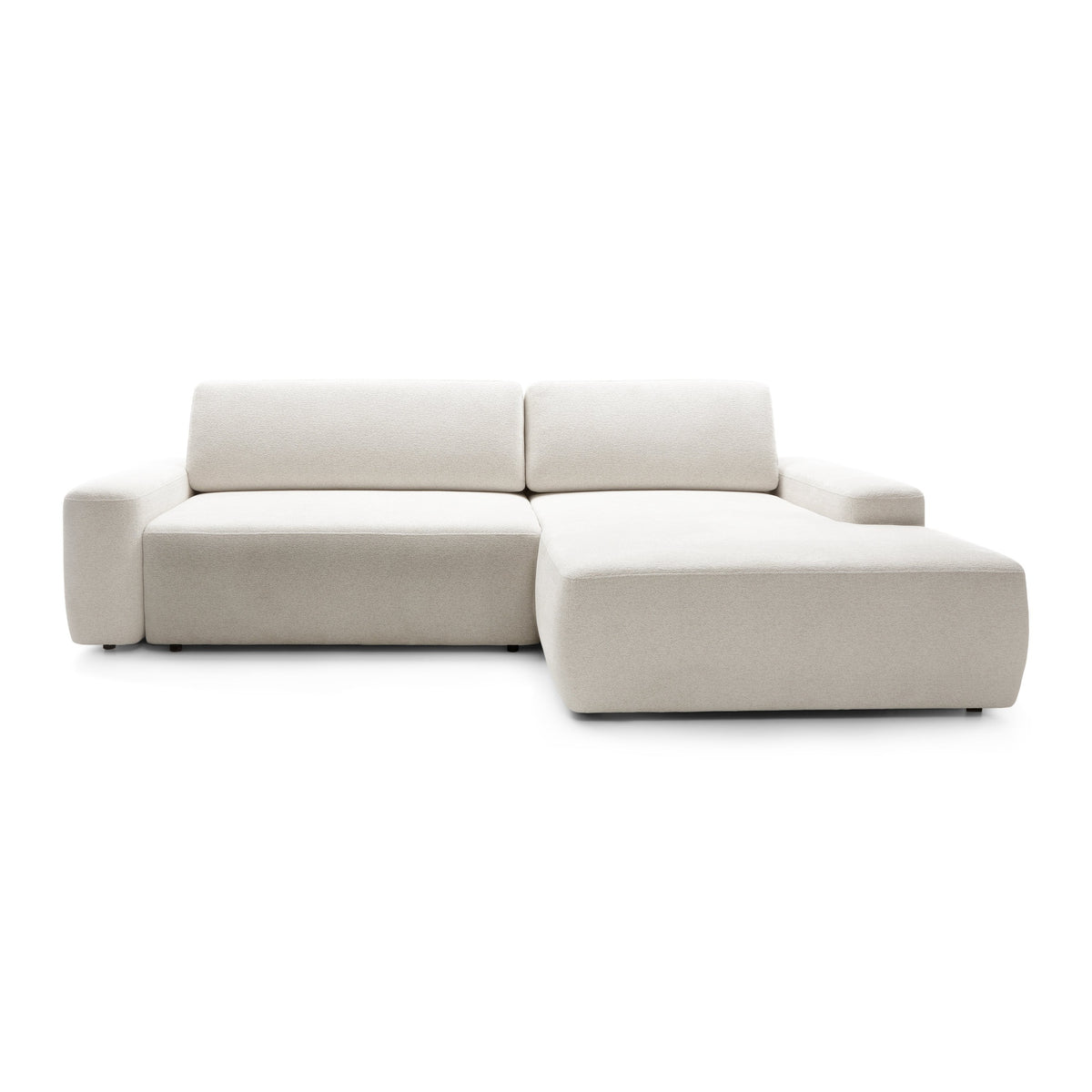Bamby 3 Seater Corner Sofa Bed 125x210, Modern Style – Right-hand, Linen Glow (RAVEN 24)