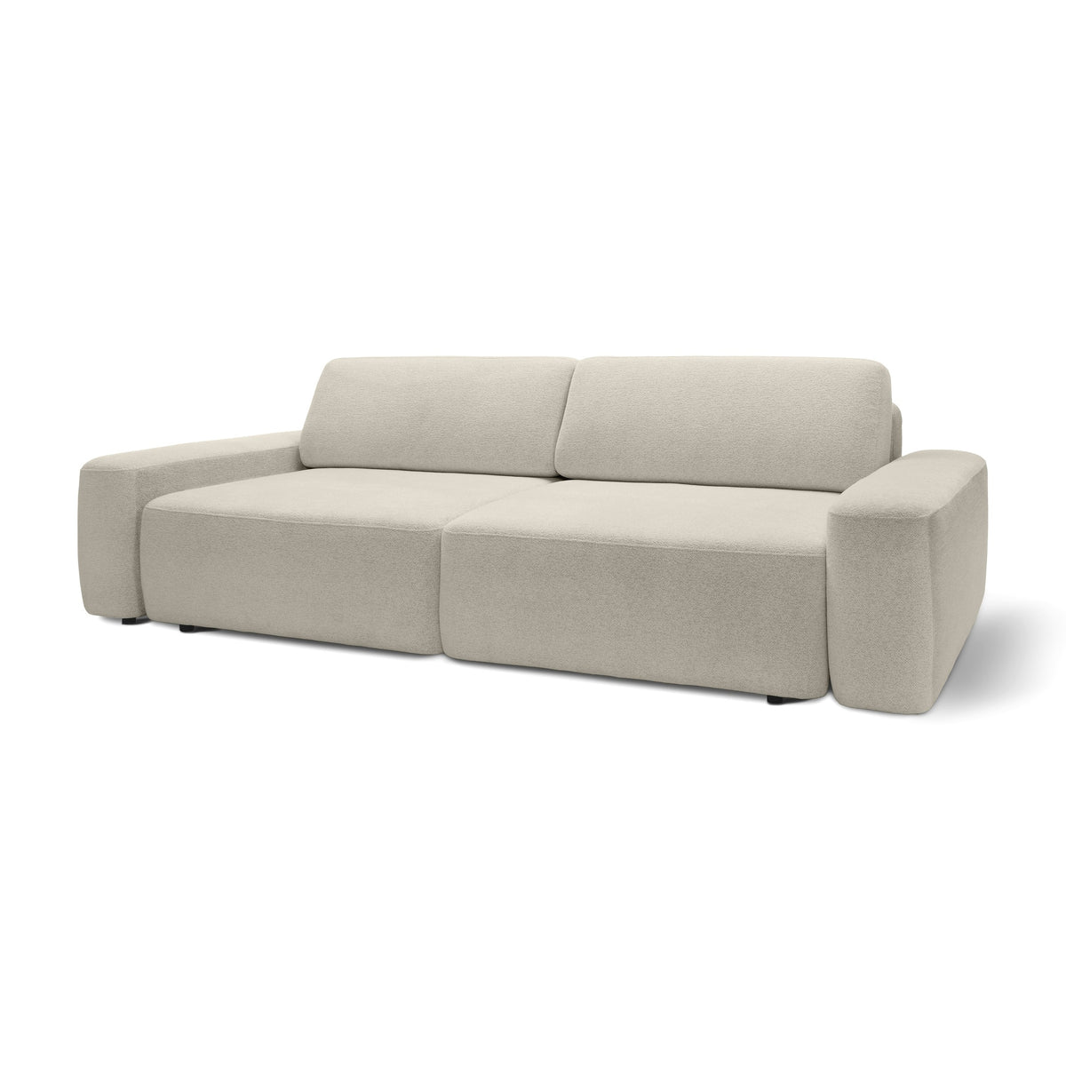 Bamby Sofa Bed 200x136 cm with Storage, DL Mechanism – Sand Silk (RAVEN 28)