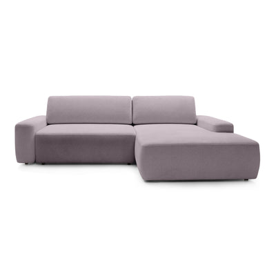 Bamby 3 Seater Corner Sofa Bed 125x210, Modern Style – Right-hand, Rose Dust (RAVEN 30)