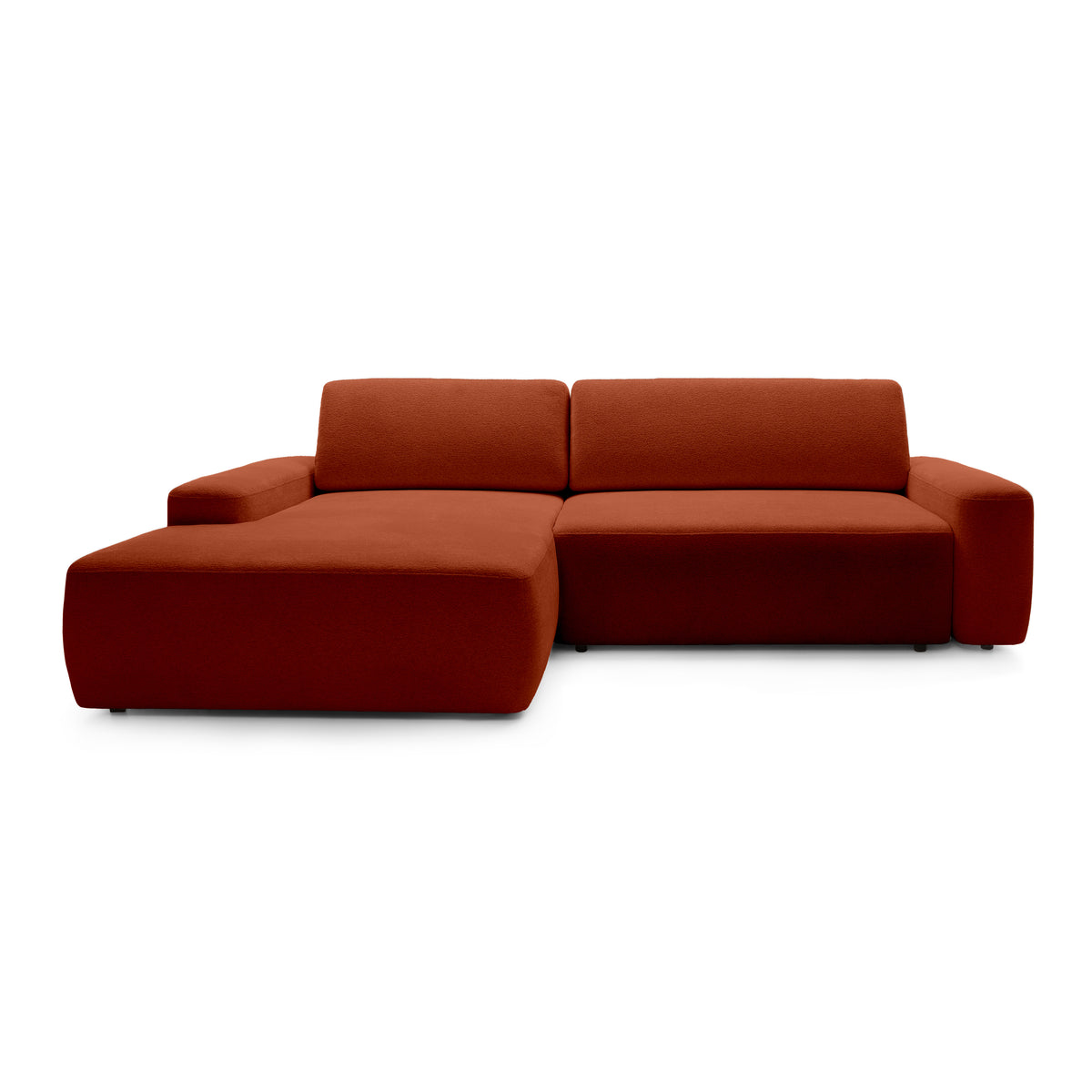 Bamby 3 Seater Corner Sofa Bed 125x210, Modern Style – Left-hand, Antique Copper (RAVEN 44)