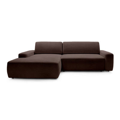 Bamby 3 Seater Corner Sofa Bed 125x210, Modern Style – Left-hand, Oak Bark (RAVEN 45)