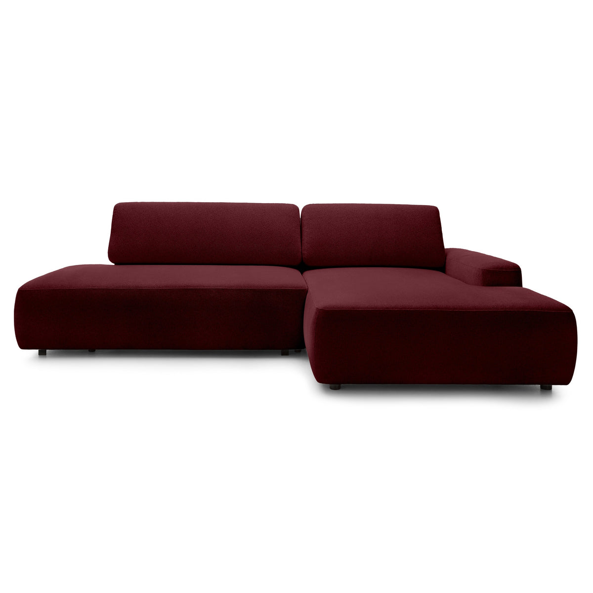 Bamby 4 Seater Corner Sofa Bed 125x210, Japandi Style – Right-hand, Red Wine (RAVEN 59)