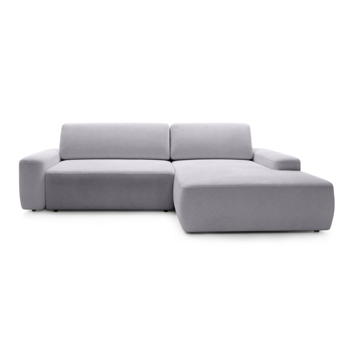 Bamby 3 Seater Corner Sofa Bed 125x210, Modern Style – Right-hand, Gray Opal (RAVEN 06)