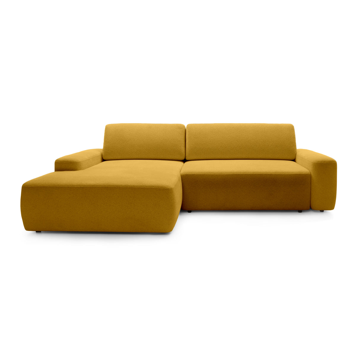 Bamby 3 Seater Corner Sofa Bed 125x210, Modern Style – Left-hand, Honey Amber (RAVEN 66)