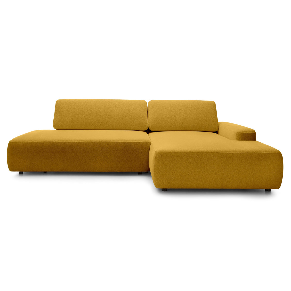 Bamby 4 Seater Corner Sofa Bed 125x210, Japandi Style – Right-hand, Honey Amber (RAVEN 66)