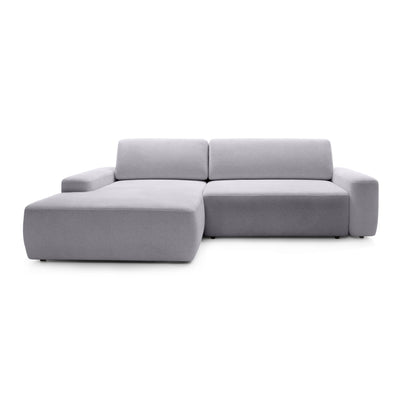 Bamby 3 Seater Corner Sofa Bed 125x210, Modern Style – Left-hand, Gray Opal (RAVEN 06)