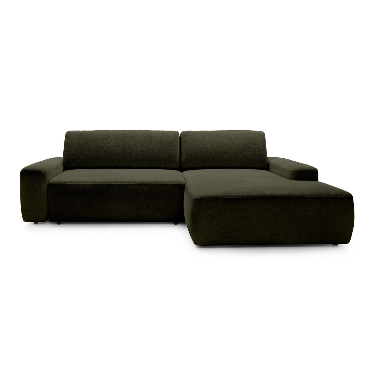 Bamby 3 Seater Corner Sofa Bed 125x210, Modern Style – Right-hand, Roasted Coffee (RAVEN 78)