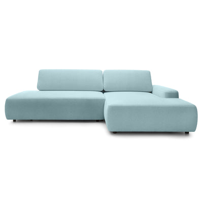 Bamby 4 Seater Corner Sofa Bed 125x210, Japandi Style – Right-hand, Porcelain Blue (RAVEN 80)