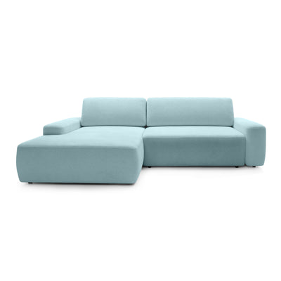 Bamby 3 Seater Corner Sofa Bed 125x210, Modern Style – Left-hand, Porcelain Blue (RAVEN 80)