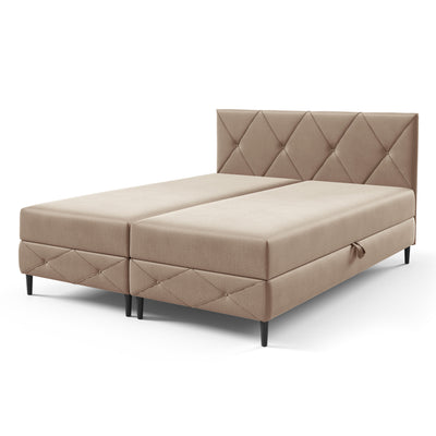 Wianec Continental Divan Bed with Storage, Classic Style – Sandy Taupe (ROUGE 03), 200