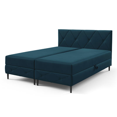 Wianec Continental Divan Bed with Storage, Classic Style – Deep Blue (ROUGE 13), 200