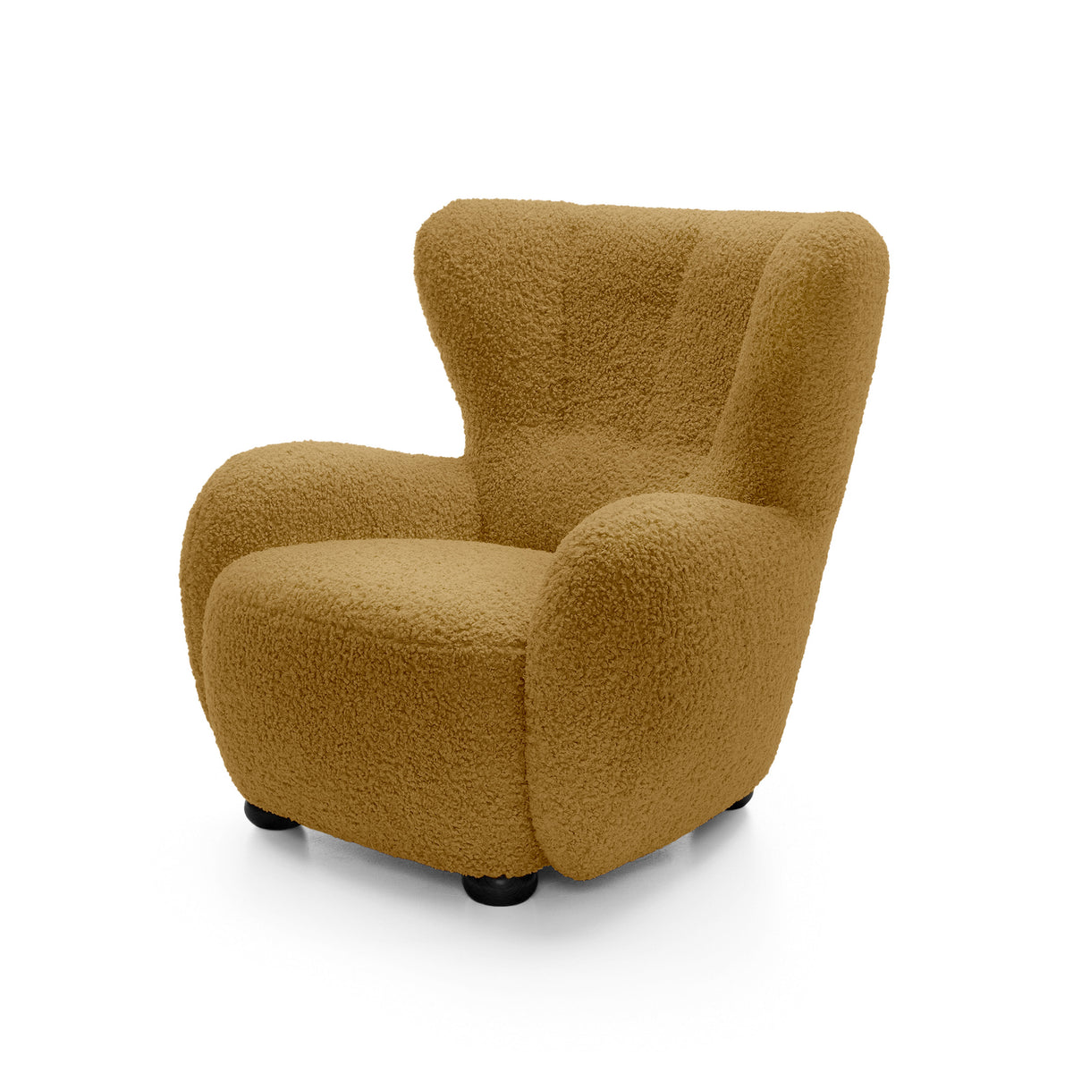 Tedi Armchair 88 cm, Scandinavian Style – Walnut Terra (ROLF 12), Black