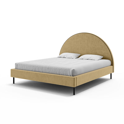 Zora Upholstered Ottoman Bed with a Semicircular Headboard and Storage, Soft Modern Style – photo 11