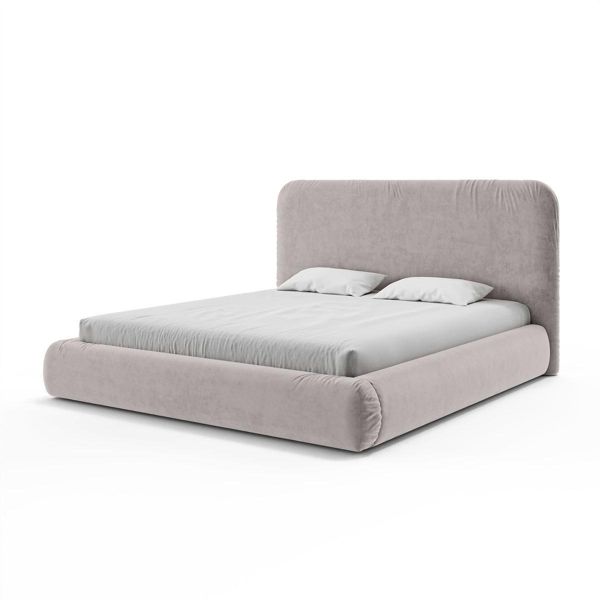 Paries Upholstered Ottoman Bed with Storage, Modern Organic Style – 160x200, Ash Beige (SALVADOR 17)