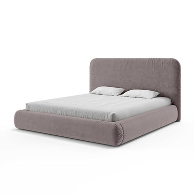 Paries Upholstered Ottoman Bed with Storage, Modern Organic Style – 200x200, Pumice Gray (SALVADOR 18)
