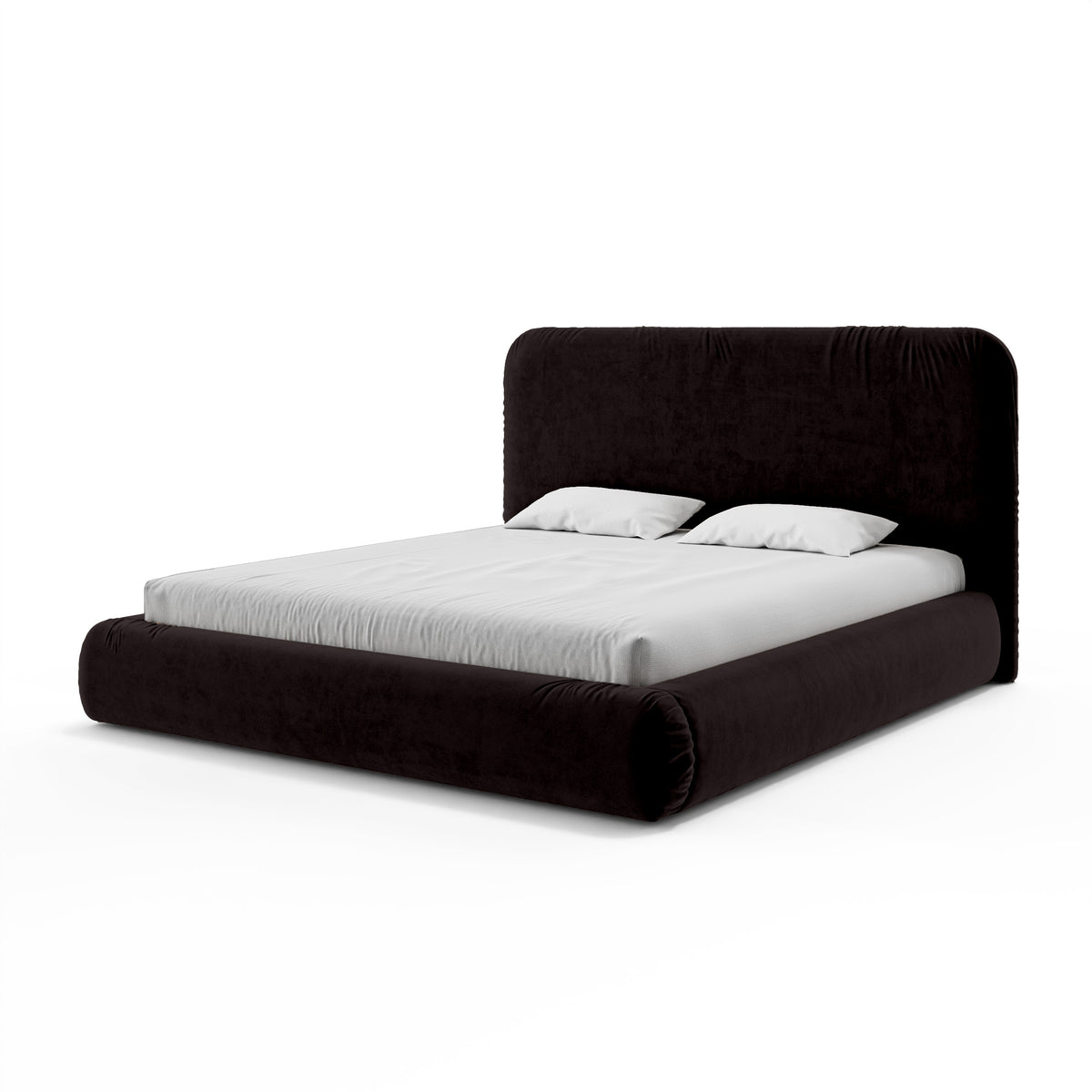 Paries Upholstered Ottoman Bed with Storage, Modern Organic Style – 160x200, Basalt Black (SALVADOR 19)