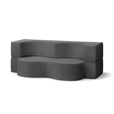 Kamelia Freestanding Foam Sofa Bed 200 cm, Japandi Style – Zinc (POSO 115)