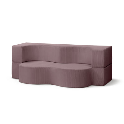 Kamelia Freestanding Foam Sofa Bed 200 cm, Japandi Style – Dusty Rose Brown (POSO 130)
