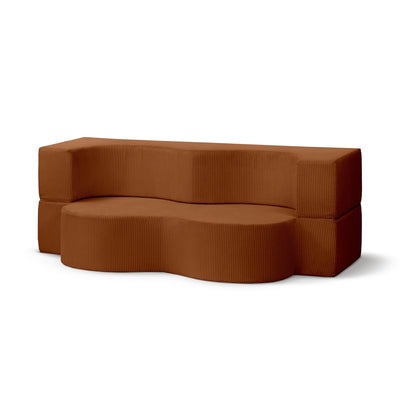 Kamelia Freestanding Foam Sofa Bed 200 cm, Japandi Style – Mahogany (POSO 40)