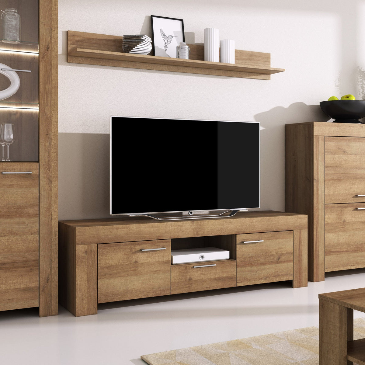 Gorky TV Unit Set with Shelf 155x50 + 155x20, Modern Style – photo 7