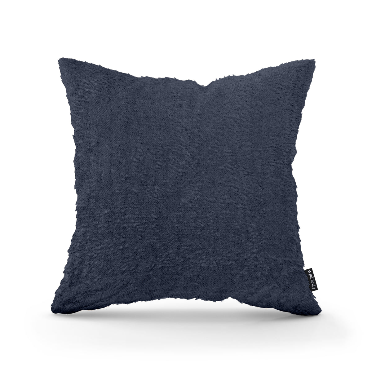 Plush Decorative Cushion 45x45 cm, Glamour Style – 100% PES Plush, Soft Texture – Ink Graphite (SORRISO 01)