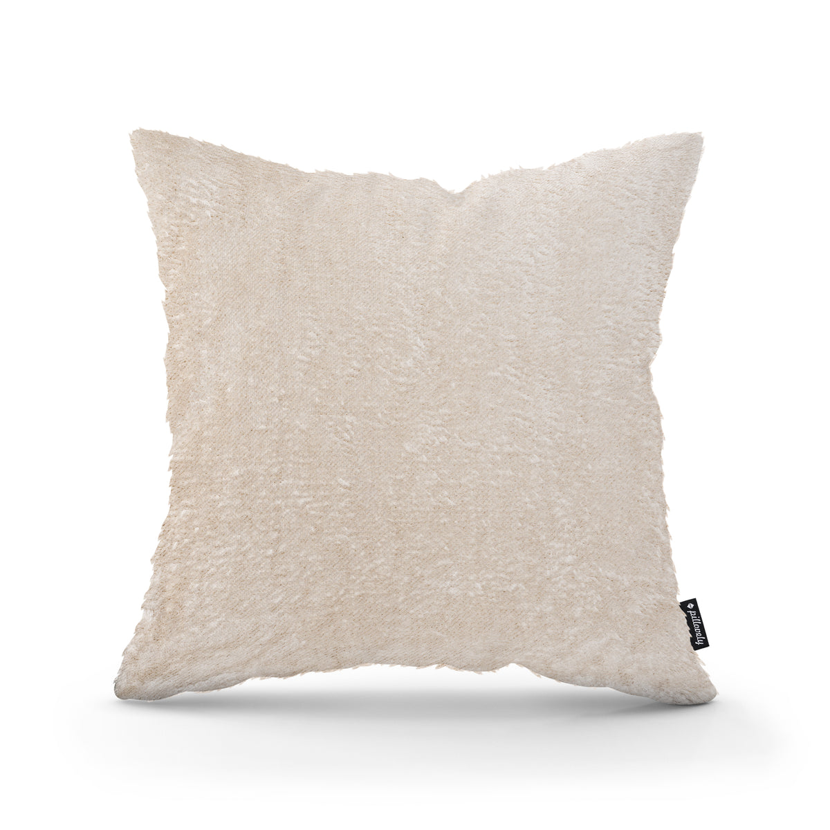 Plush Decorative Cushion 45x45 cm, Glamour Style – 100% PES Plush, Soft Texture – Parchment Beige (SORRISO 06)