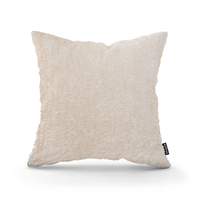 Plush Decorative Cushion 45x45 cm, Glamour Style – 100% PES Plush, Soft Texture – Parchment Beige (SORRISO 06)