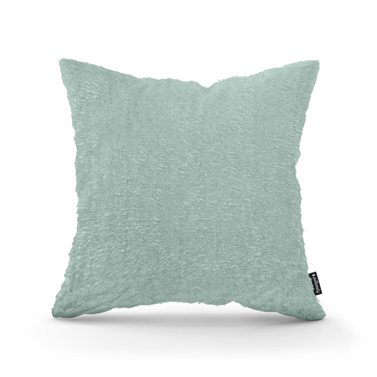 Plush Decorative Cushion 45x45 cm, Glamour Style – 100% PES Plush, Soft Texture – Pastel Green (SORRISO 08)
