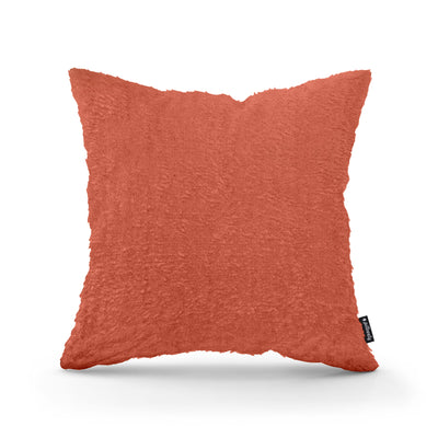 Plush Decorative Cushion 45x45 cm, Glamour Style – 100% PES Plush, Soft Texture – Red Terra (SORRISO 09)