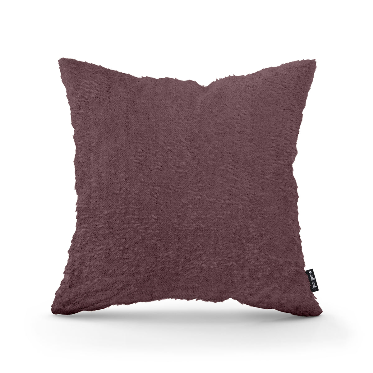 Plush Decorative Cushion 45x45 cm, Glamour Style – 100% PES Plush, Soft Texture – Dark Plum (SORRISO 11)