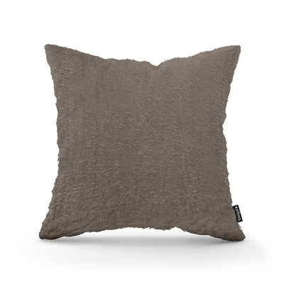 Plush Decorative Cushion 45x45 cm, Glamour Style – 100% PES Plush, Soft Texture – Brown Taupe (SORRISO 18)