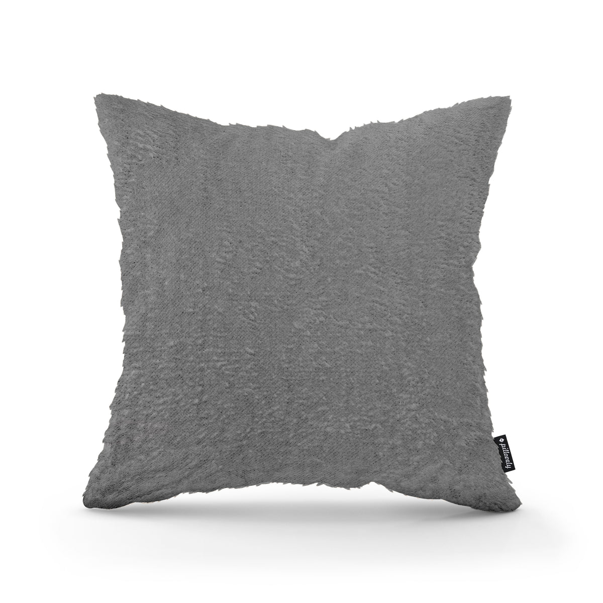Plush Decorative Cushion 45x45 cm, Glamour Style – 100% PES Plush, Soft Texture – Graphite Dust (SORRISO 19)