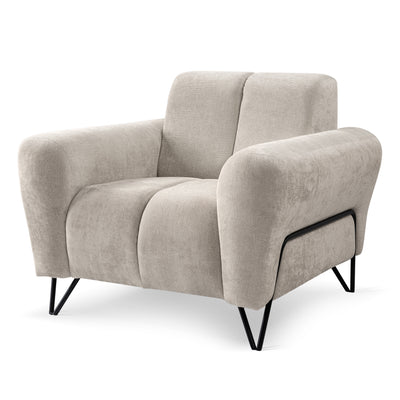 Nellia Upholstered Armchair, Modern Style, Storm Fabric – Light Mist (STORM 02)