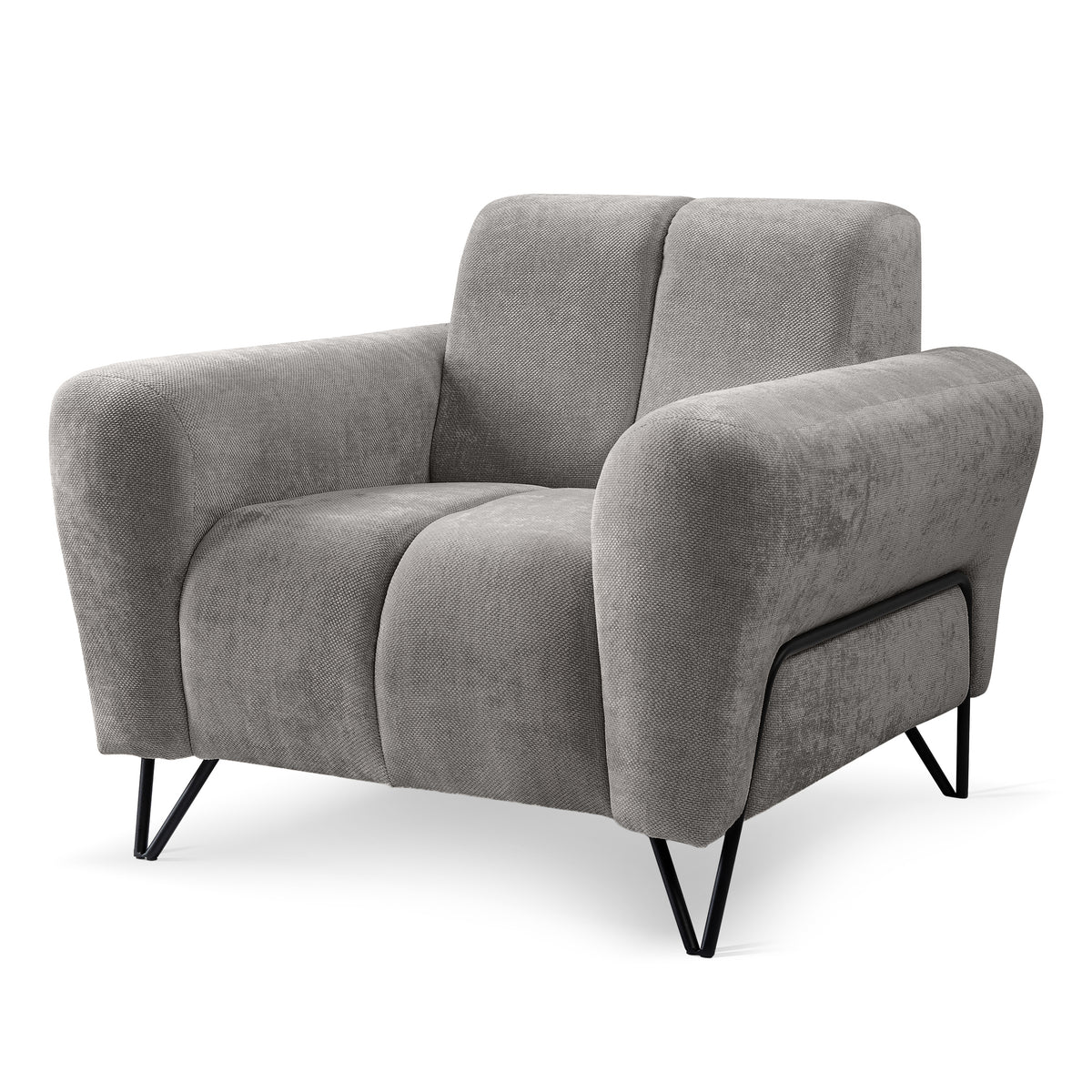 Nellia Upholstered Armchair, Modern Style, Storm Fabric – Stone Beige (STORM 85)