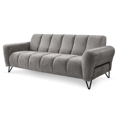 Nellia 3 Seater Sofa for Living Room, Soft Style, Storm Fabric – Stone Beige (STORM 85)