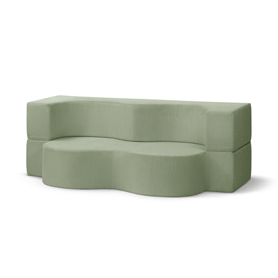 Kamelia Freestanding Foam Sofa Bed 200 cm, Japandi Style – Gray-Green (POSO 47)