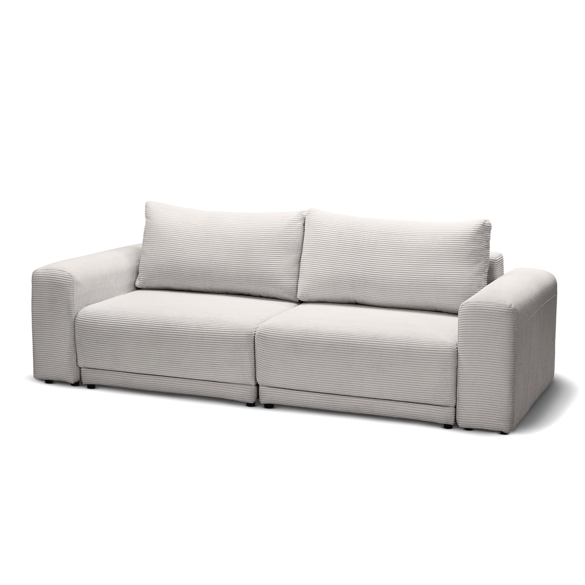 Zoria Sofa Bed 145 × 203 with Storage, Modern Style – Linen Cream (POSO 100)