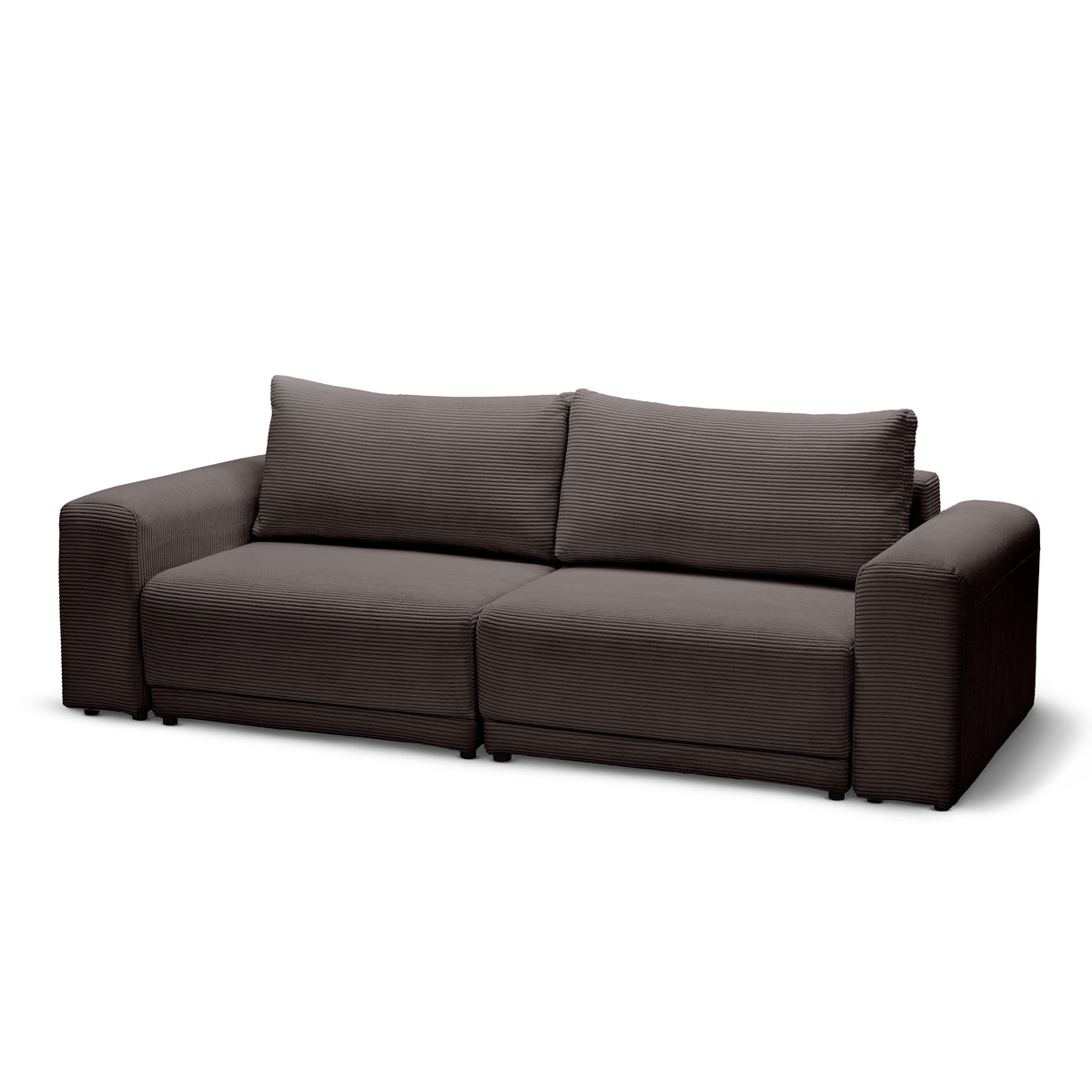 Zoria Sofa Bed 145 × 203 with Storage, Modern Style – Brown Graphite (POSO 120)