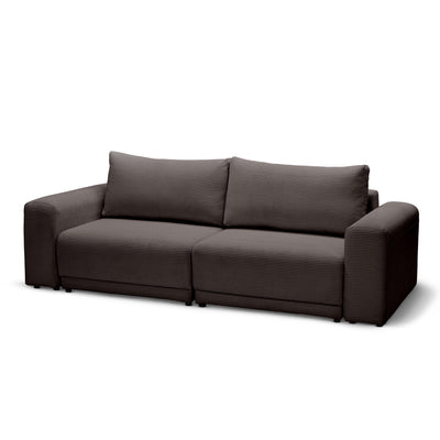 Zoria Sofa Bed 145 × 203 with Storage, Modern Style – Brown Graphite (POSO 120)