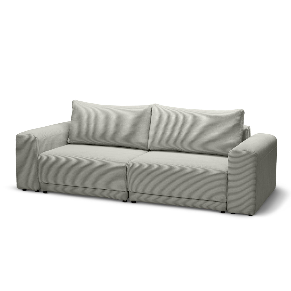 Zoria Sofa Bed 145 × 203 with Storage, Modern Style – Gray Linen (POSO 140)