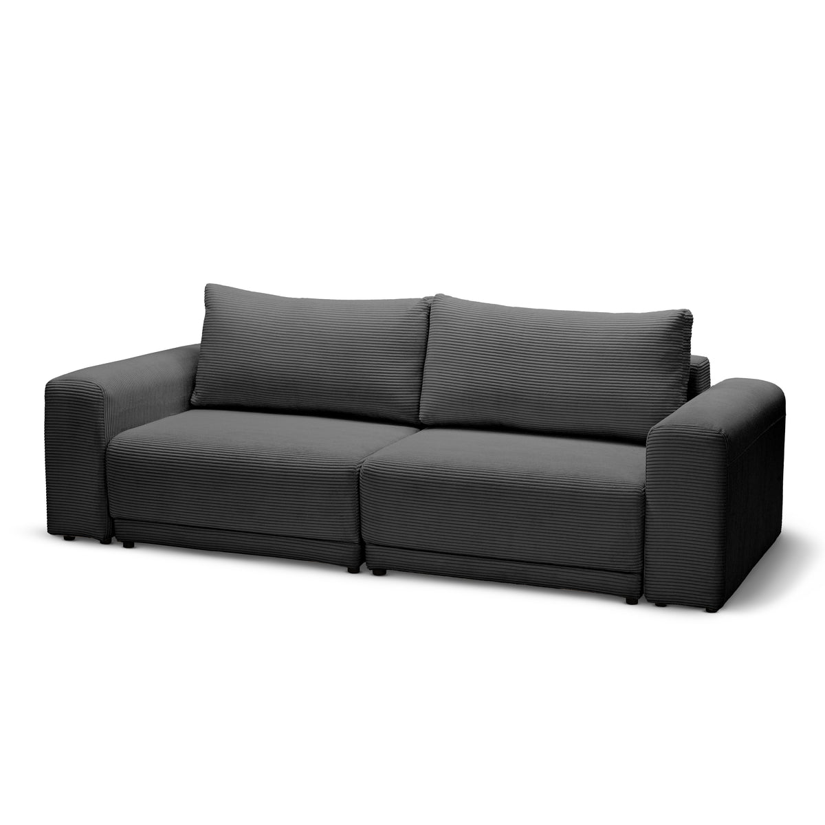 Zoria Sofa Bed 145 × 203 with Storage, Modern Style – Anthracite (POSO 34)