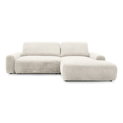 Dori Corner Sofa Bed with Storage 125x200, Modern Style – Right-sided, Powder Pearl (TILIA 01)