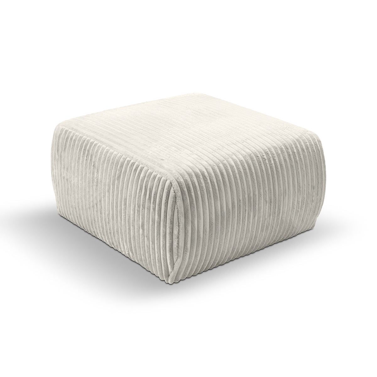 Alloro Upholstered Pouffe 82x41, Vintage Style – Cream Fluff (TILIA 03)