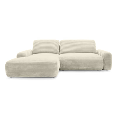 Dori Corner Sofa Bed with Storage 125x200, Modern Style – Left-sided, Cream Fluff (TILIA 03)
