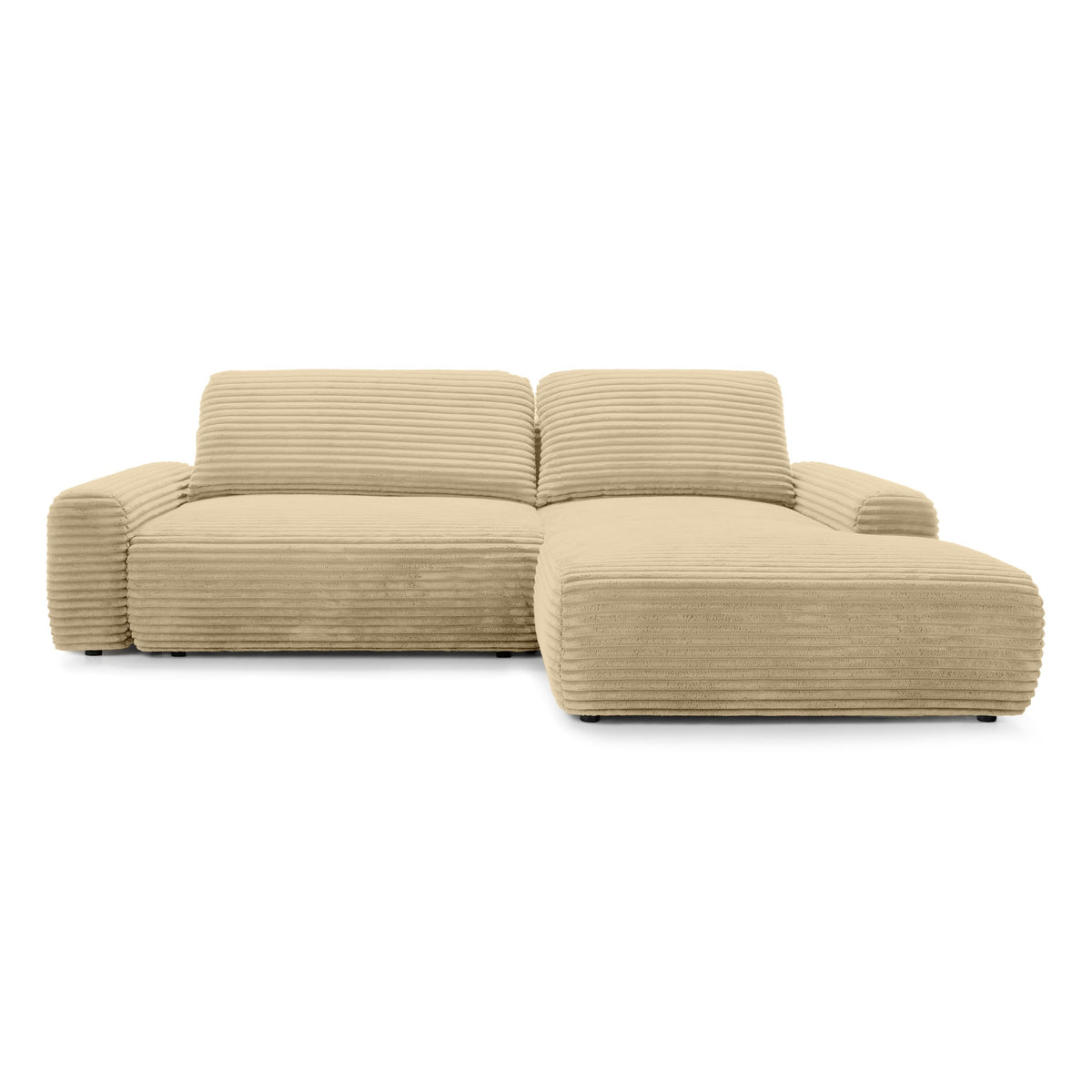 Dori Corner Sofa Bed with Storage 125x200, Modern Style – Right-sided, Golden Linen (TILIA 08)