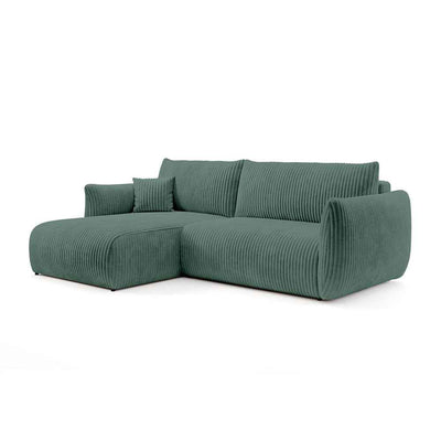 Alloro Corner Sofa Bed 257 cm, Modern Style – Left-sided, Fern Shadow (TILIA 39)