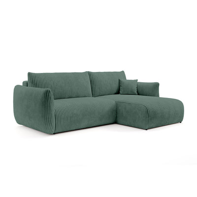 Alloro Corner Sofa Bed 257 cm, Modern Style – Right-sided, Fern Shadow (TILIA 39)